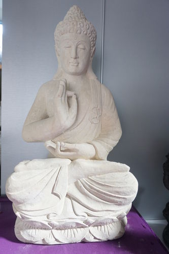 Steinfigur Bali Buddha sitzend mit Patina! - Höhe: 65 cm