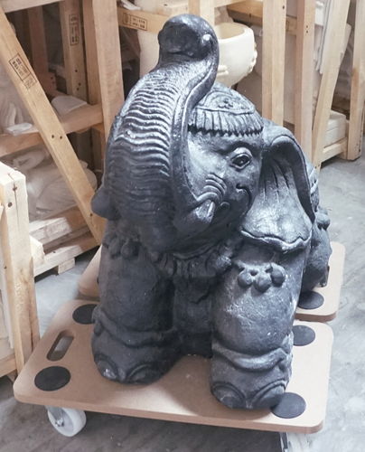 Steinfigur Elefant mit Ornamenten - jetzt besonders günstig!